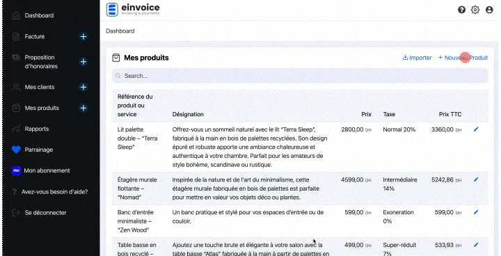 Gestion des Produits